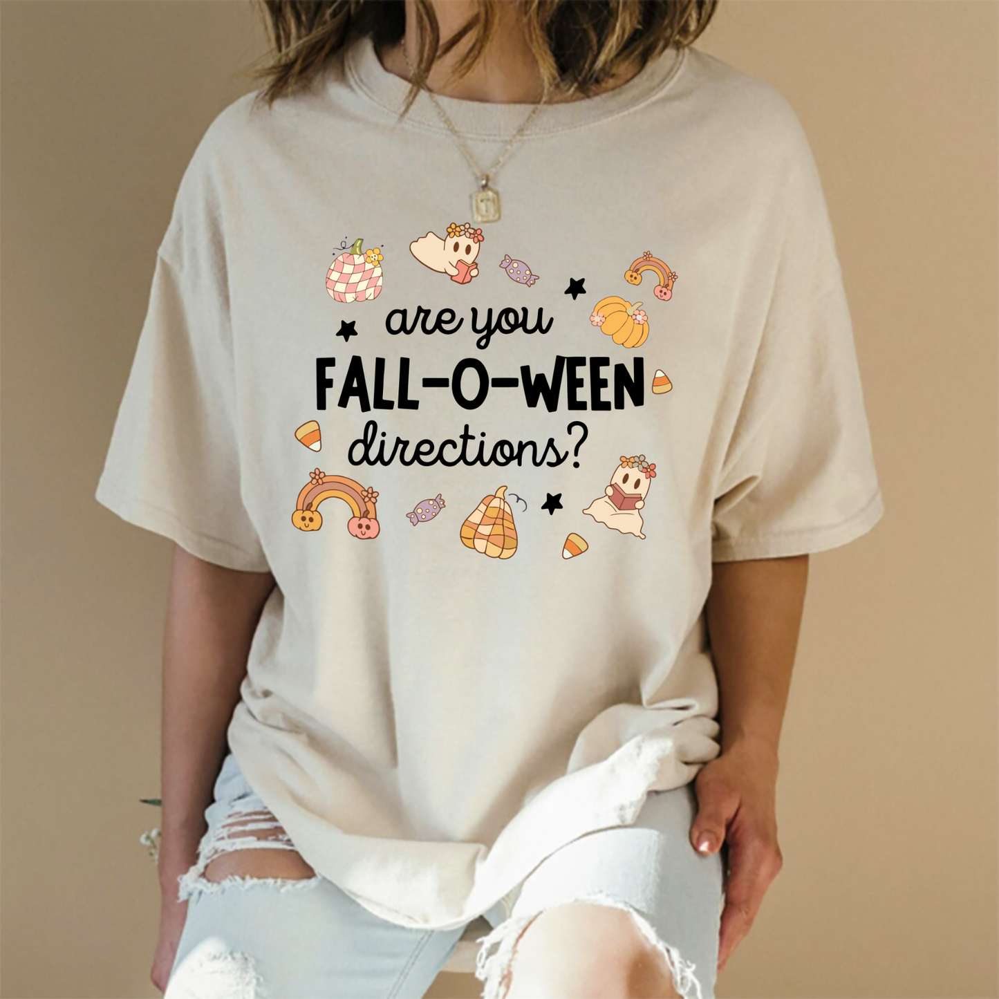 "Are You Fall-O-Ween Directions?" T-Shirt – Funny Halloween Pun Tee