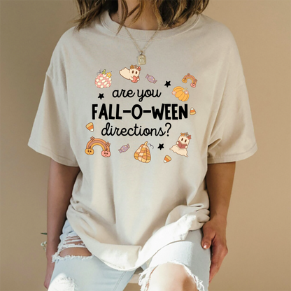 "Are You Fall-O-Ween Directions?" T-Shirt – Funny Halloween Pun Tee