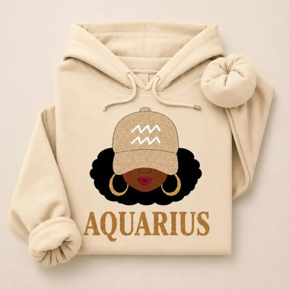 "Zodiac Slay Girl" Afro Zodiac Sign Hoodie - Cozy Horoscope Graphic Pullover