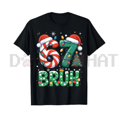 "Bruh 67 Six Seven" Meme Christmas Kids T-Shirt
