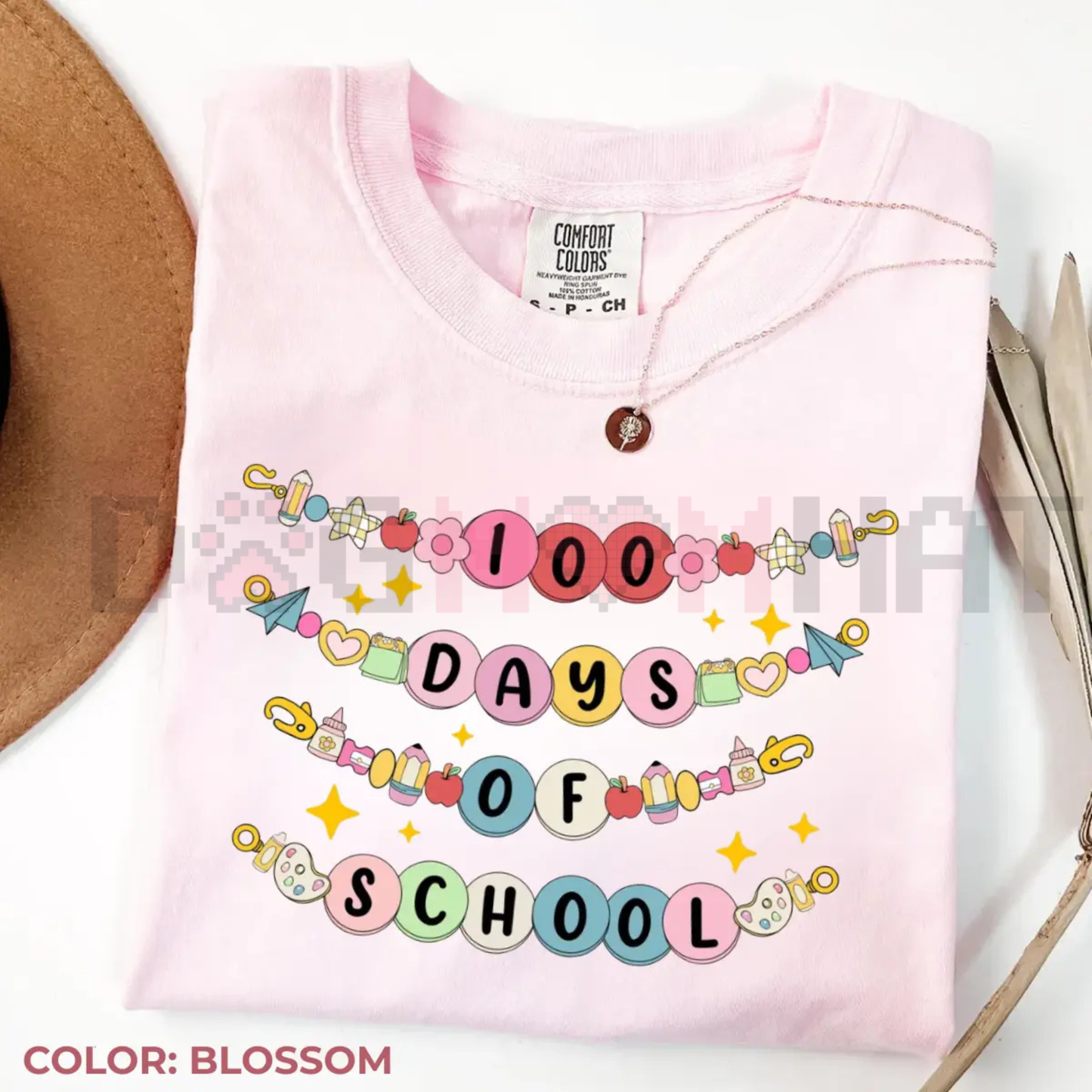 Little Girl 100 Days of School Friendship Bracelet T-Shirt