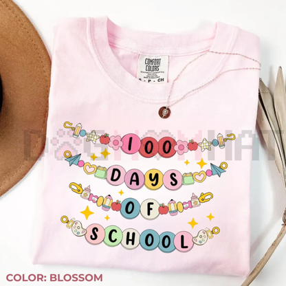 Little Girl 100 Days of School Friendship Bracelet T-Shirt