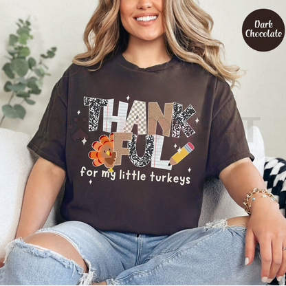Thankful Teacher T-Shirt – Fall Turkey Teacher Tee