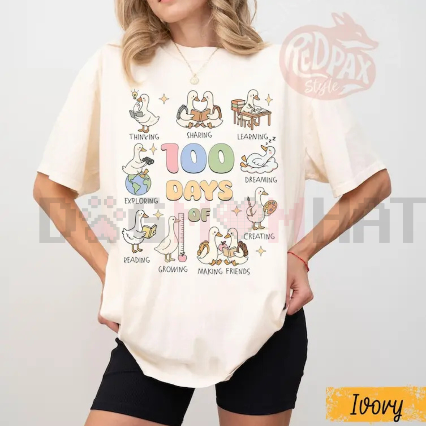 100 Days of School Goose Teacher T-Shirt