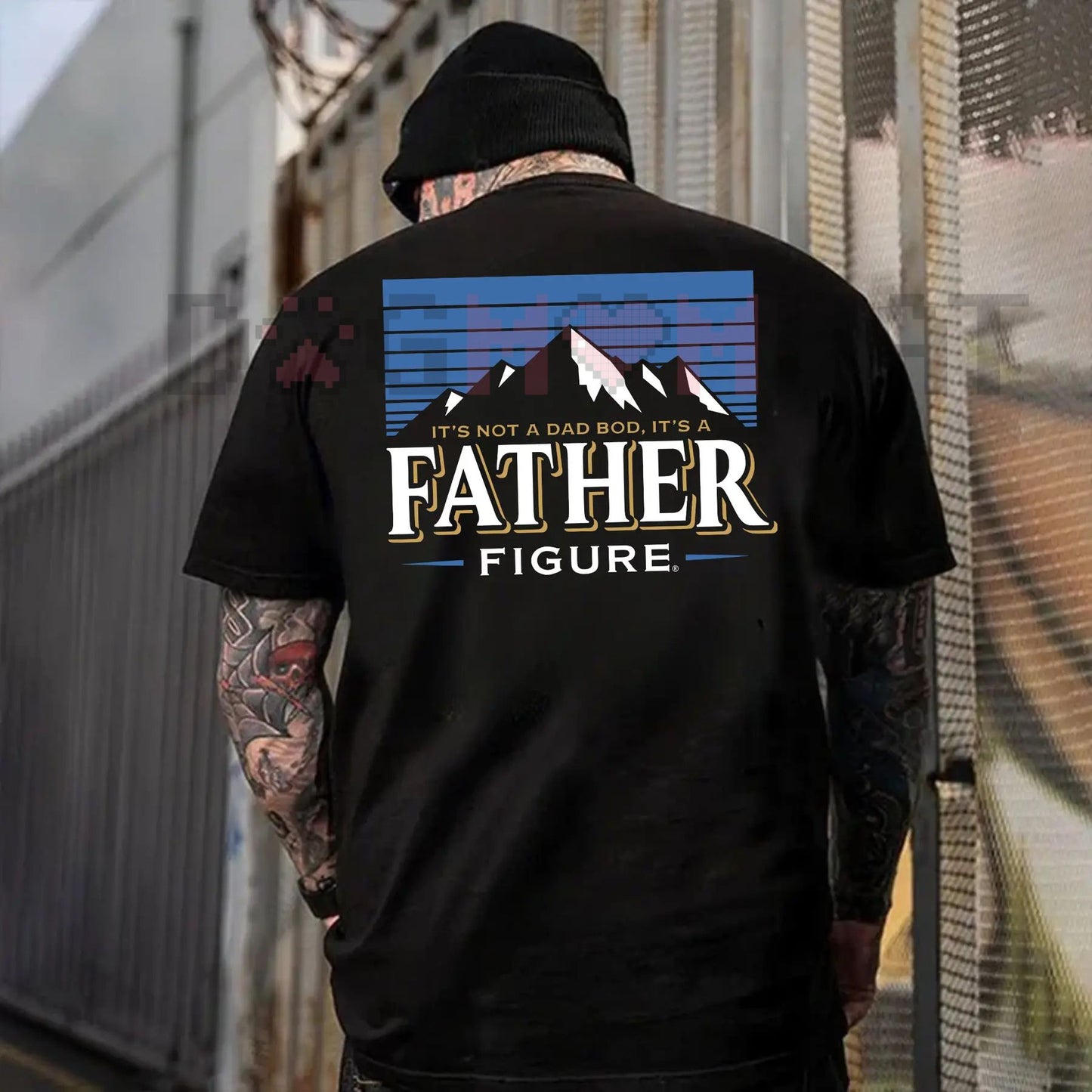 "Father Figure" Funny Dad Tee for Men – Ironic Dad Slogan Fatherhood Humor Gift