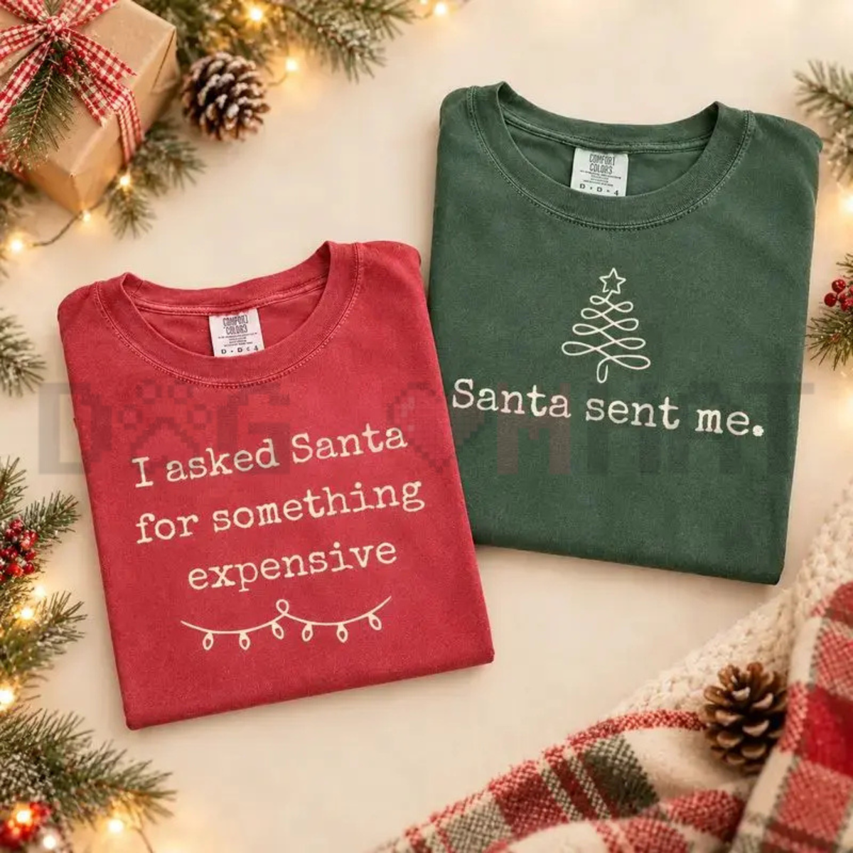 Yule Couple Harmony Garment-Dyed Tee – Festive Santa Quote Holiday Shirt