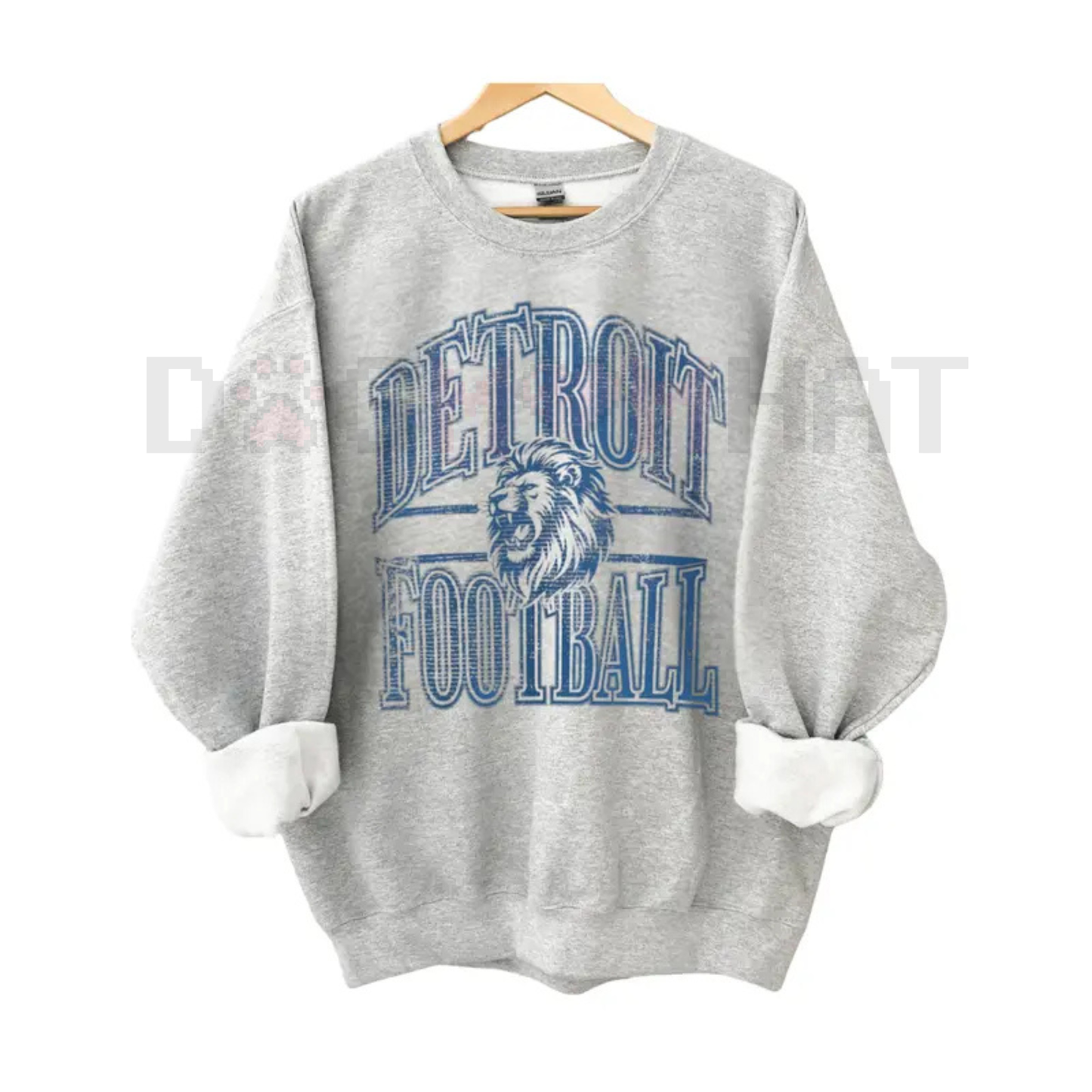 Team Football ASH GREY Crewneck Sweatshirt – Vintage Throwback Game Day Pullover