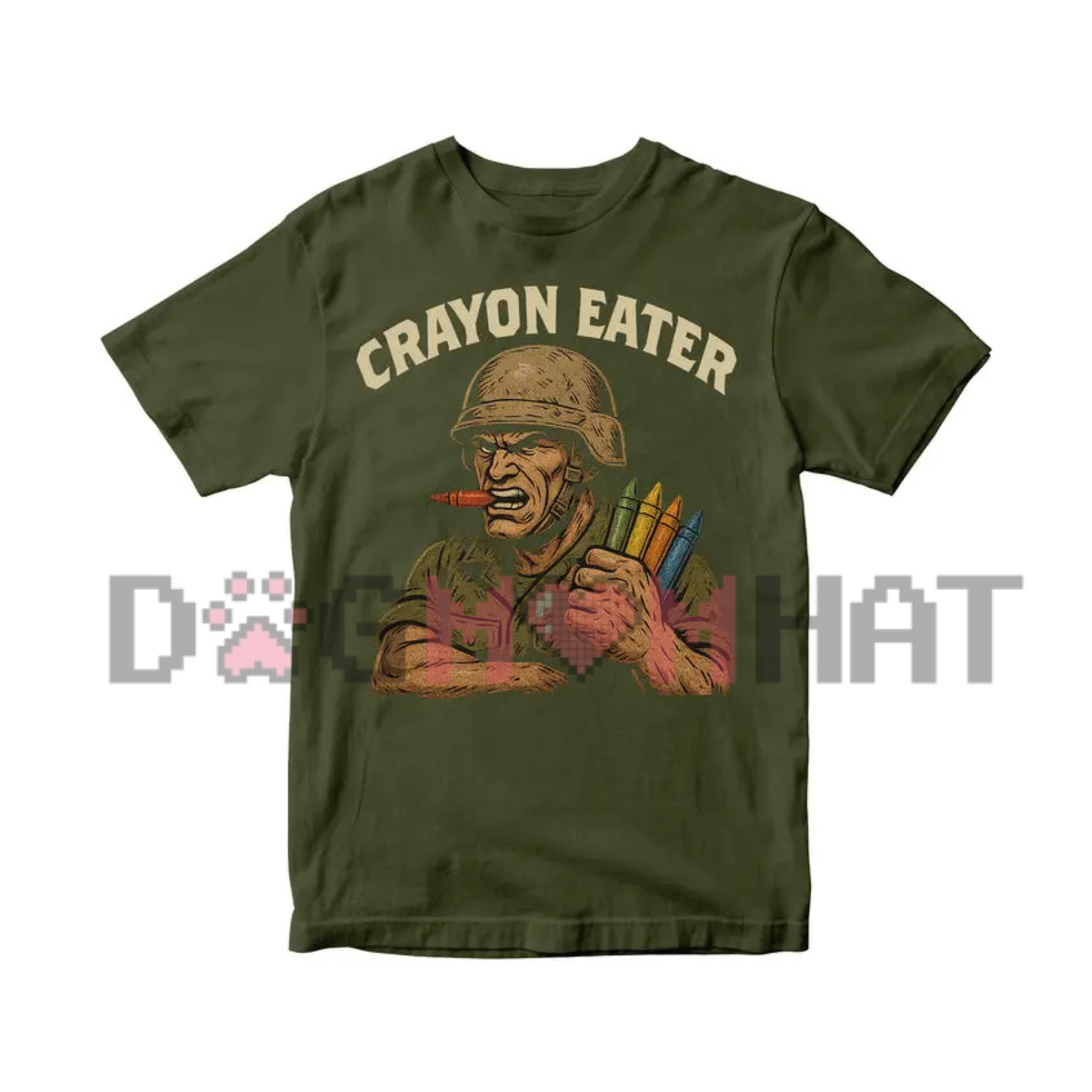"Crayon Eater" Military Dark Humor T-Shirt