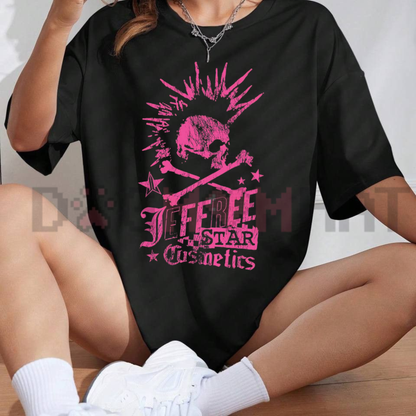 Neon Mohawk Punk Revival Graphic Tee - Vans Warped Tour Nostalgia Pure Cotton Unisex Streetwear Shirt