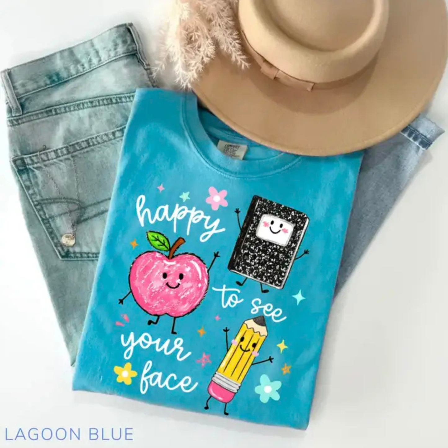 Happy To See Your Face Comfort Colors Shirt - Preschool Teacher Graphic Tee