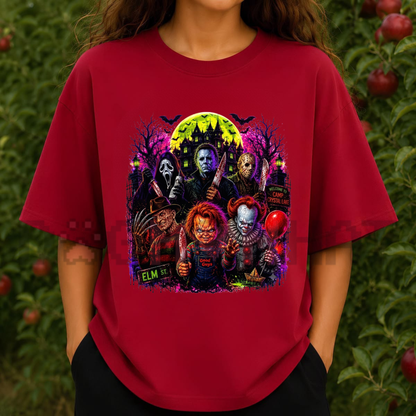 "Classic Horror Slasher Legends" Spooky Season Graphic Apparel