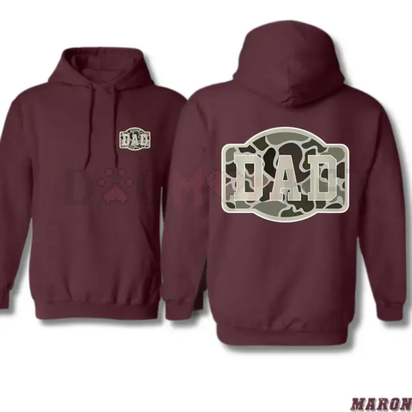 Camo DAD Hoodie – Military-Inspired Bold Design Pullover | Perfect Gift for Hunting Dads