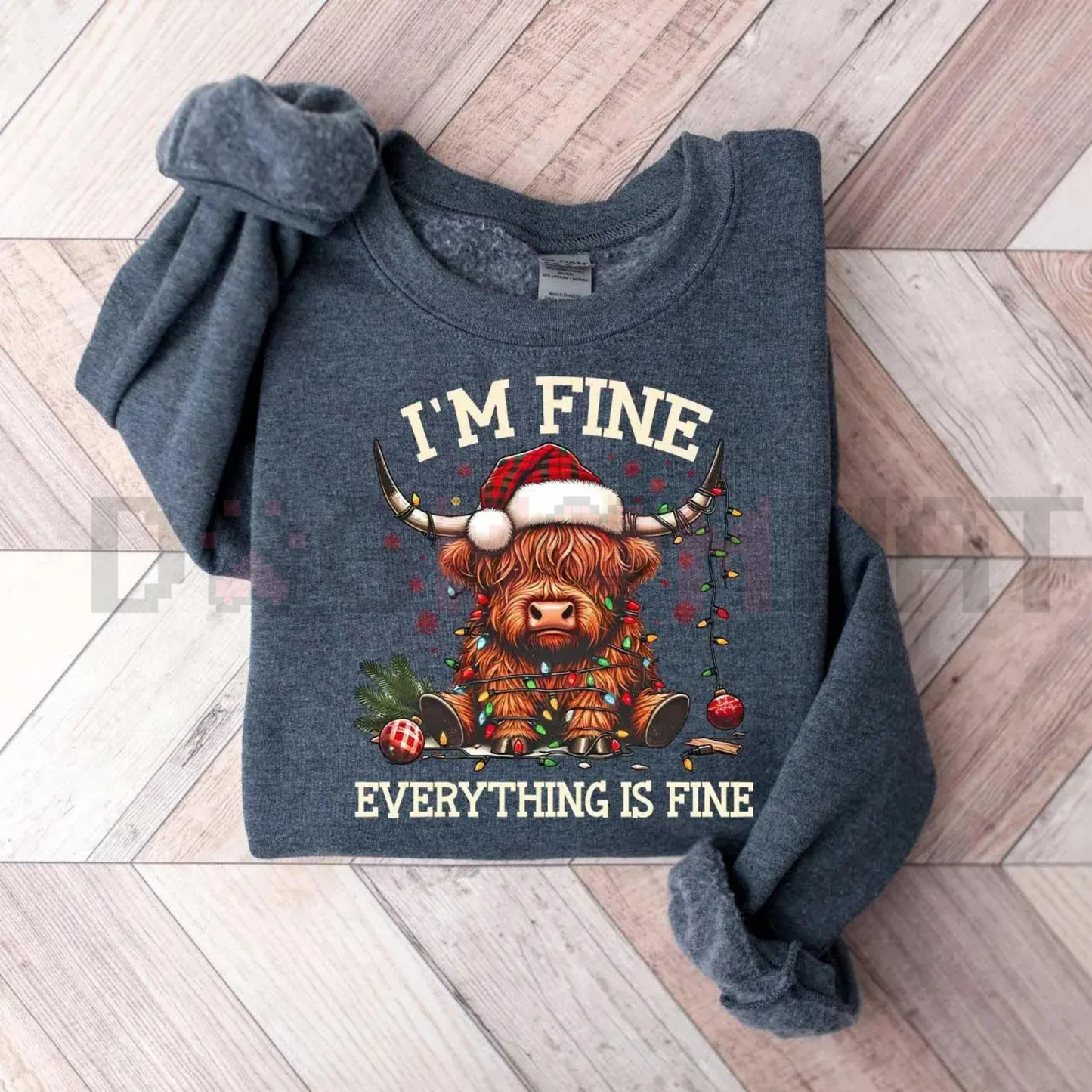 Christmas Lights Cow Sweatshirt