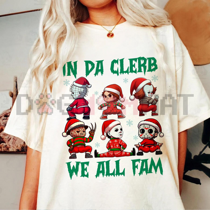 Merry Creepmas T-Shirt – Chibi Christmas & Halloween Movie Characters Tee, Unisex Holiday Cotton Top
