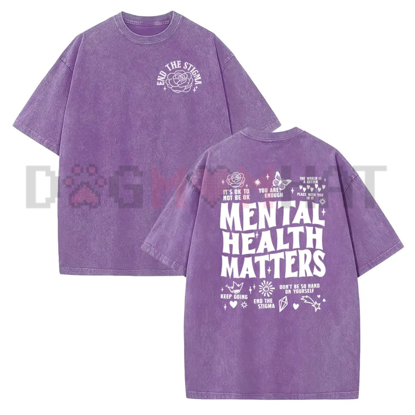 Mindful Words Double-Sided Positive Affirmation Tee - Mental Health Matters Unisex Cotton Graphic Shirt