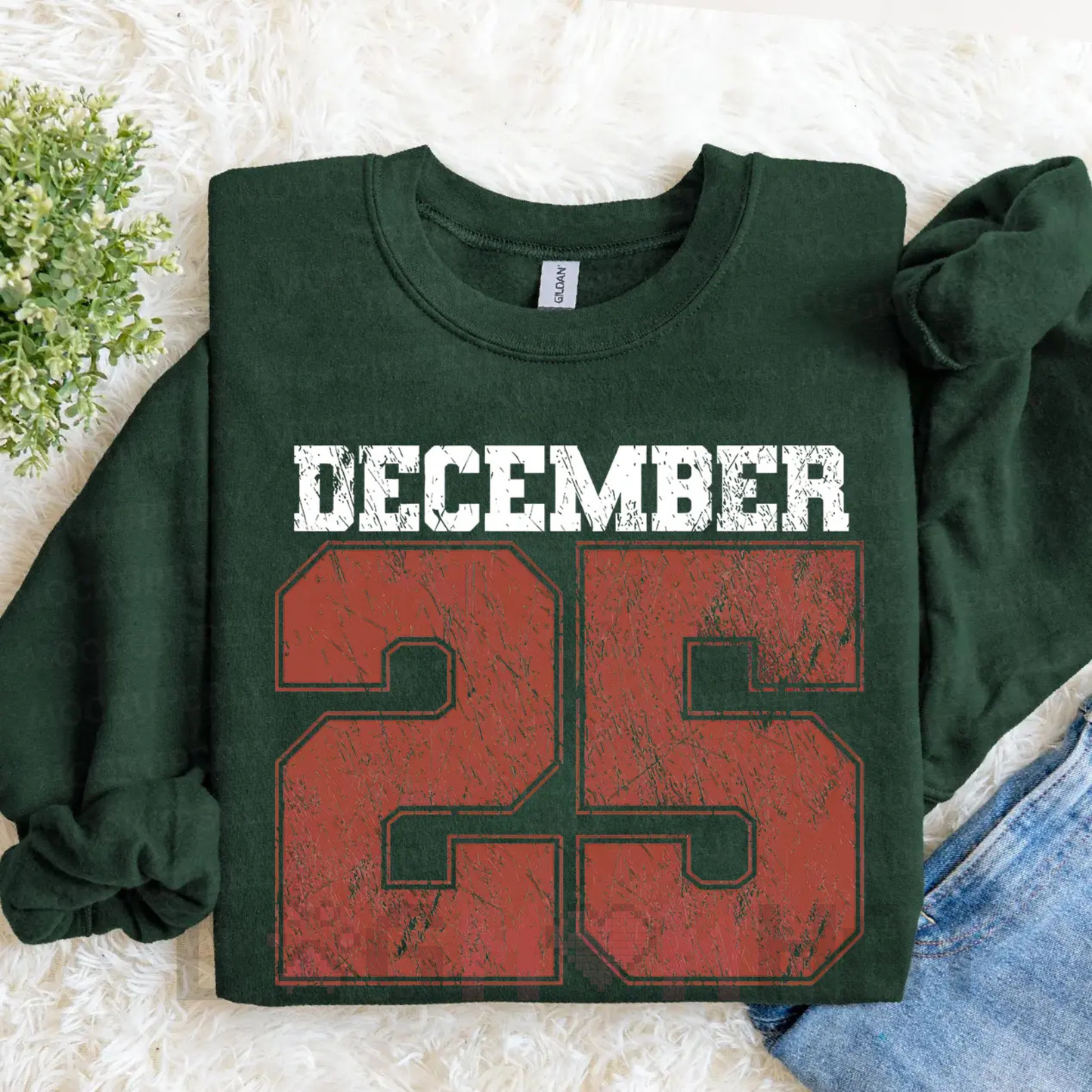 Retro December 25th Christmas Crewneck Sweatshirt – Cozy Holiday Winter Sweater Gift