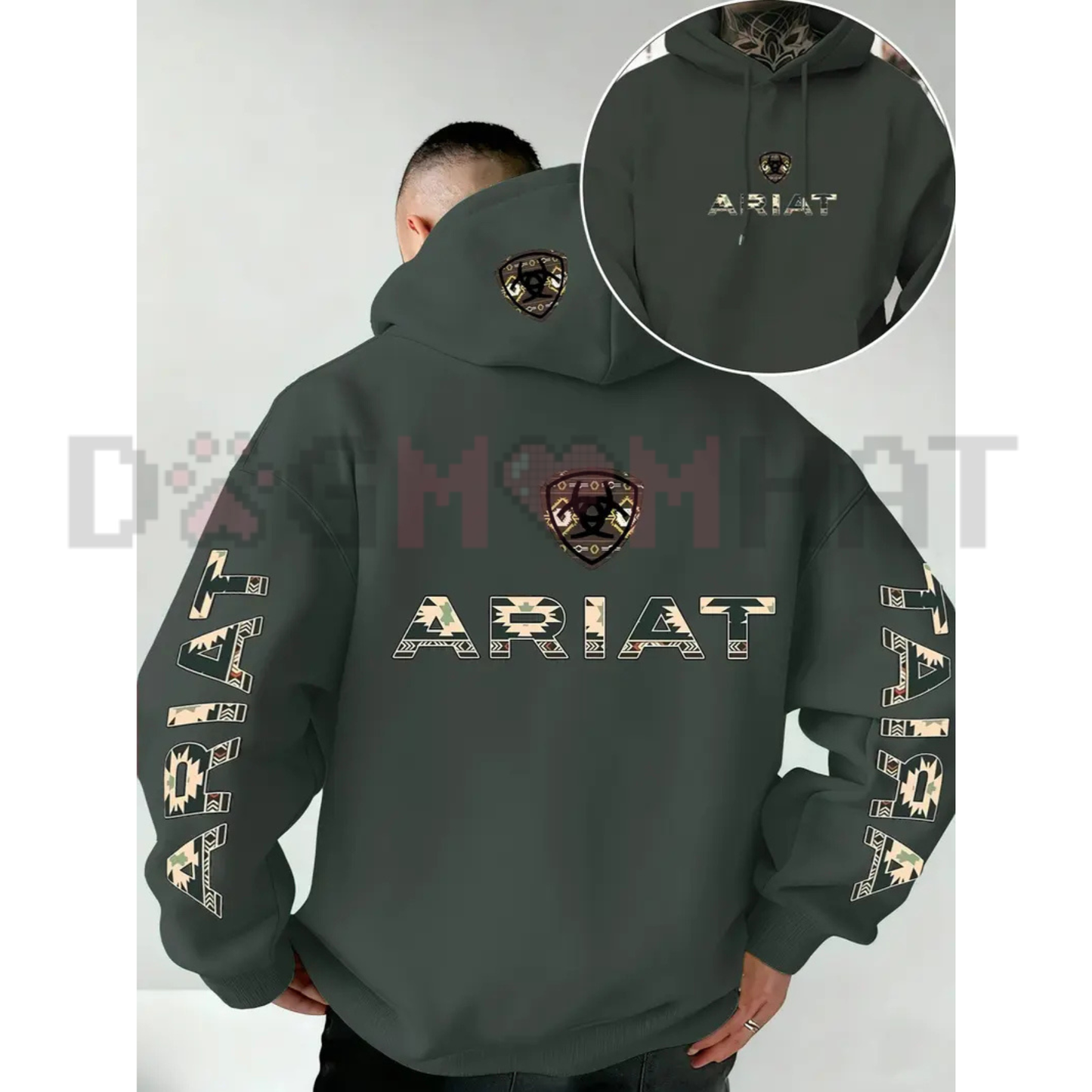 Ariat Modern Crest Letter Graphic Hoodie - Soft Stretch Knit Casual Unisex All-Season Pullover