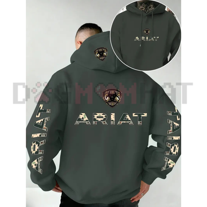Ariat Modern Crest Letter Graphic Hoodie - Soft Stretch Knit Casual Unisex All-Season Pullover