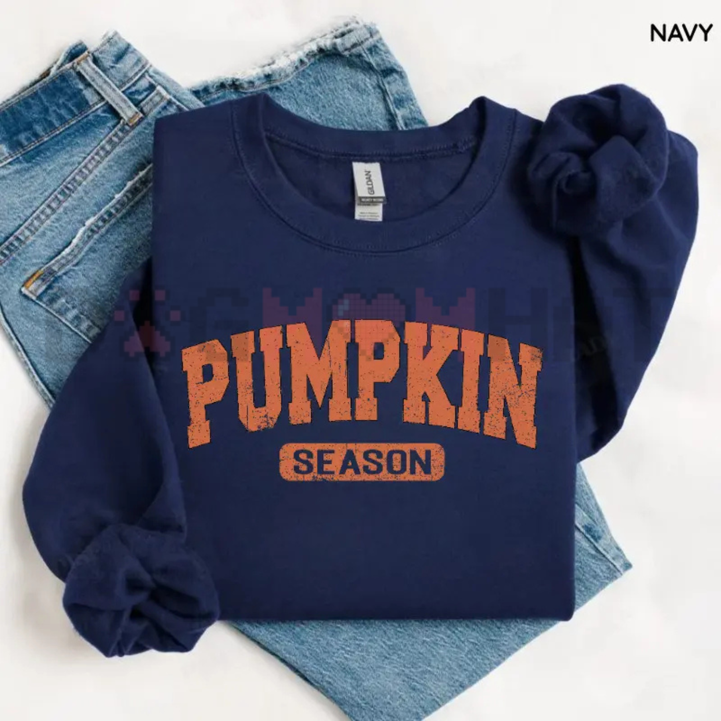 Vintage Pumpkin Patch Autumn Glow Crewneck - Retro Fall Season Oversized Spooky Pullover Sweatshirt