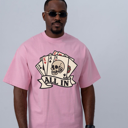 Parke Horizon Tee – Vintage Tattoo "ALL IN" Poker Skull Graphic T-Shirt