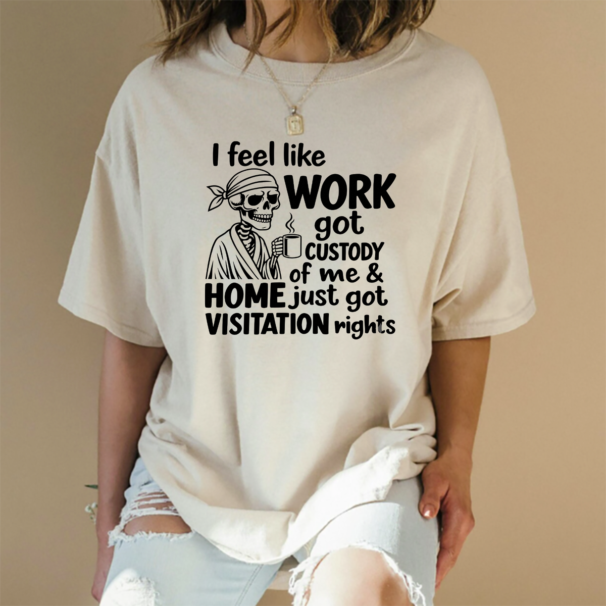 Overworked Bones Brew Tee – Skeleton Coffee Workplace Humor Shirt