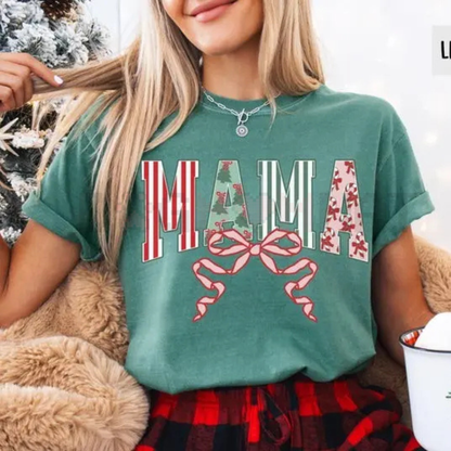 Retro Christmas Mama Comfort Colors T-Shirt