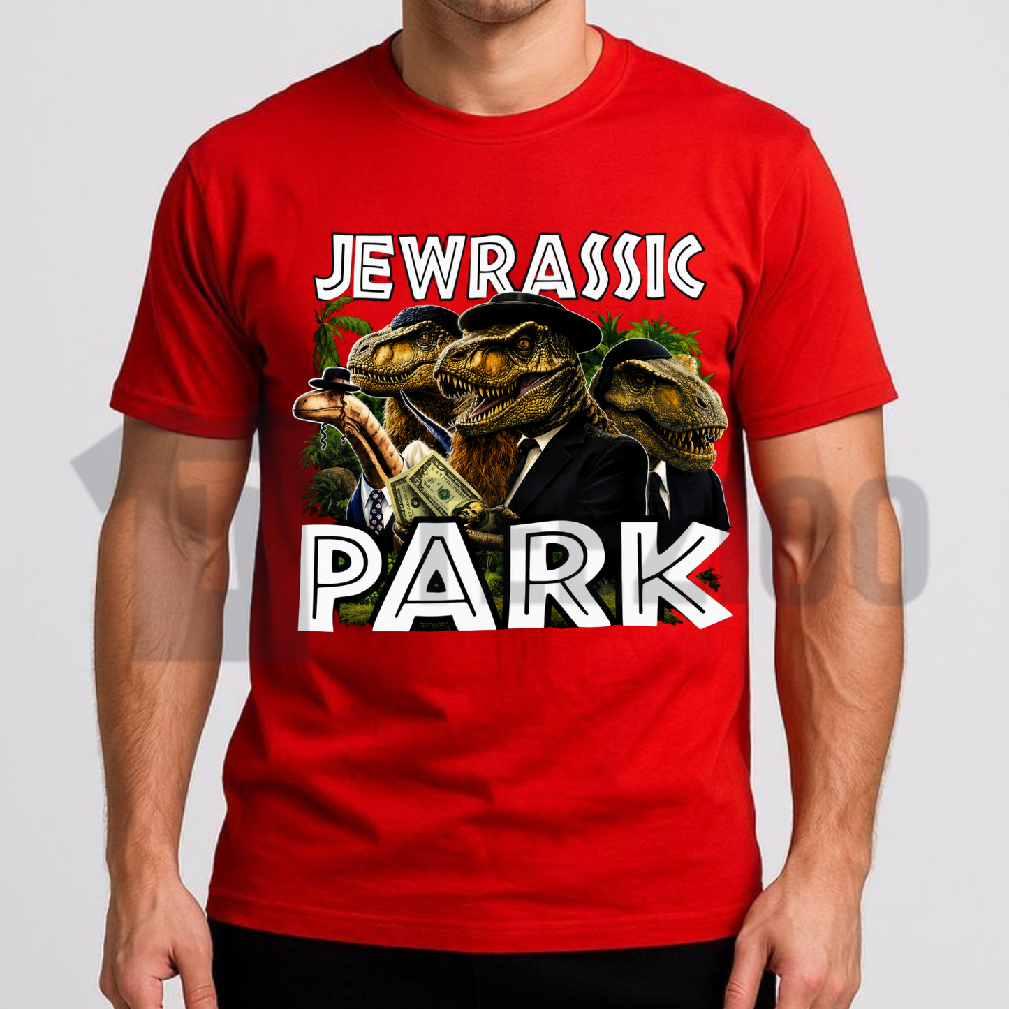 Jewrassic Park Funny Graphic T-Shirt - Jewish Pride Parody Tee