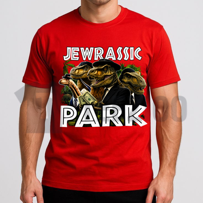 Jewrassic Park Funny Graphic T-Shirt - Jewish Pride Parody Tee