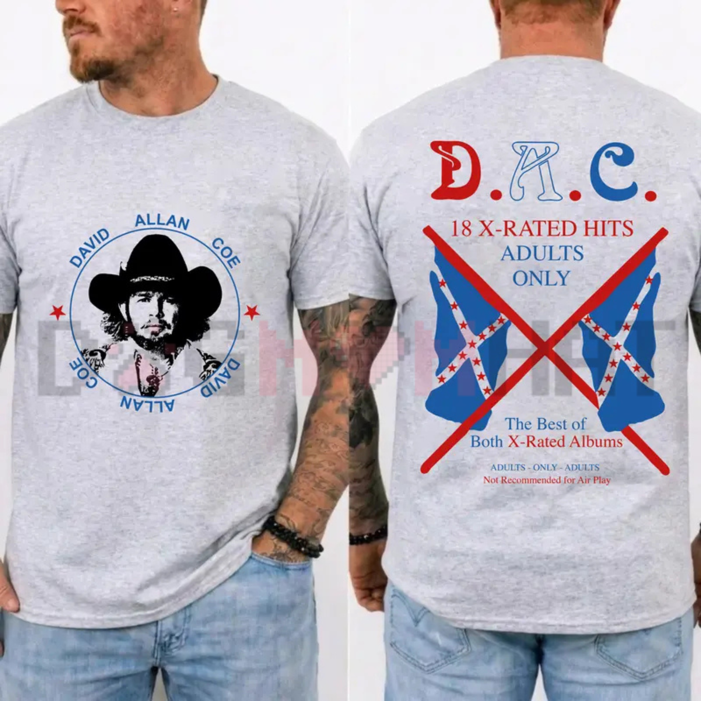 David Allan Coe Outlaw Country Music Graphic Tee - Longhaired Redneck Vintage Soft Cotton Unisex Legend T-Shirt