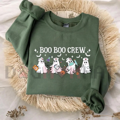 "Boo Boo Crew" Spooky Halloween Nurse Fleece Sweatshirt