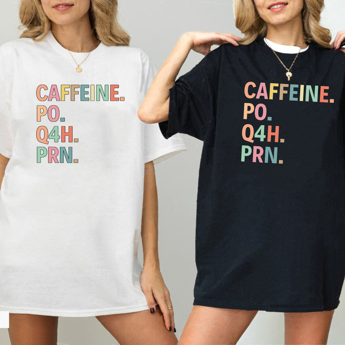 Parke Horizon Tee – "Caffeine PO Q4H PRN" Funny Nurse & Healthcare Worker Graphic Shirt
