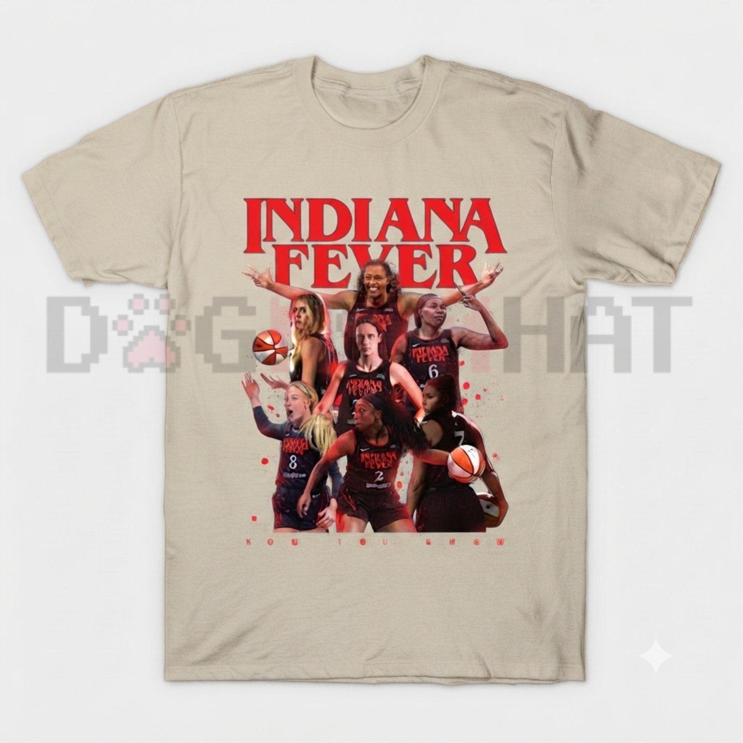 Indiana Fever WNBA Hoops Graphic Tee - Red & Blue Basketball Pride Fan Shirt