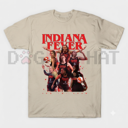 Indiana Fever WNBA Hoops Graphic Tee - Red & Blue Basketball Pride Fan Shirt