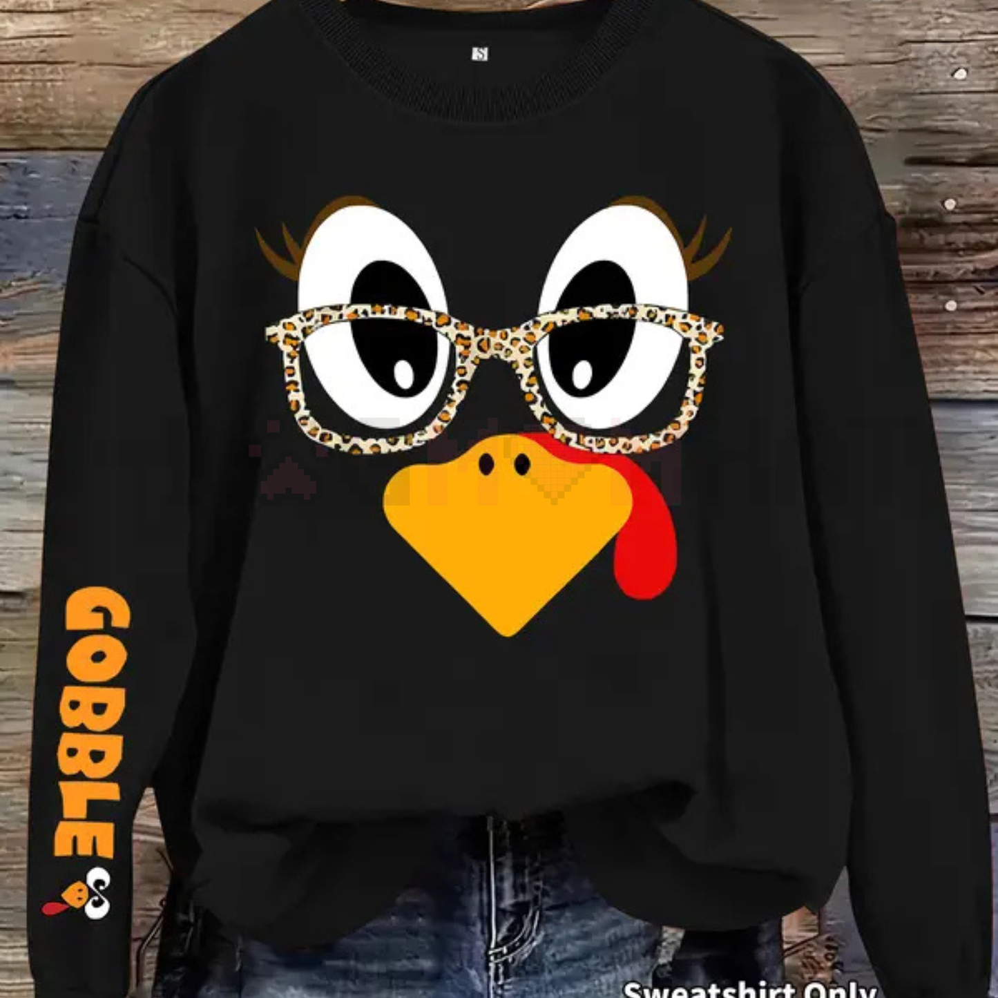 Women's Casual Thanksgiving Turkey Print Pullover Sweater