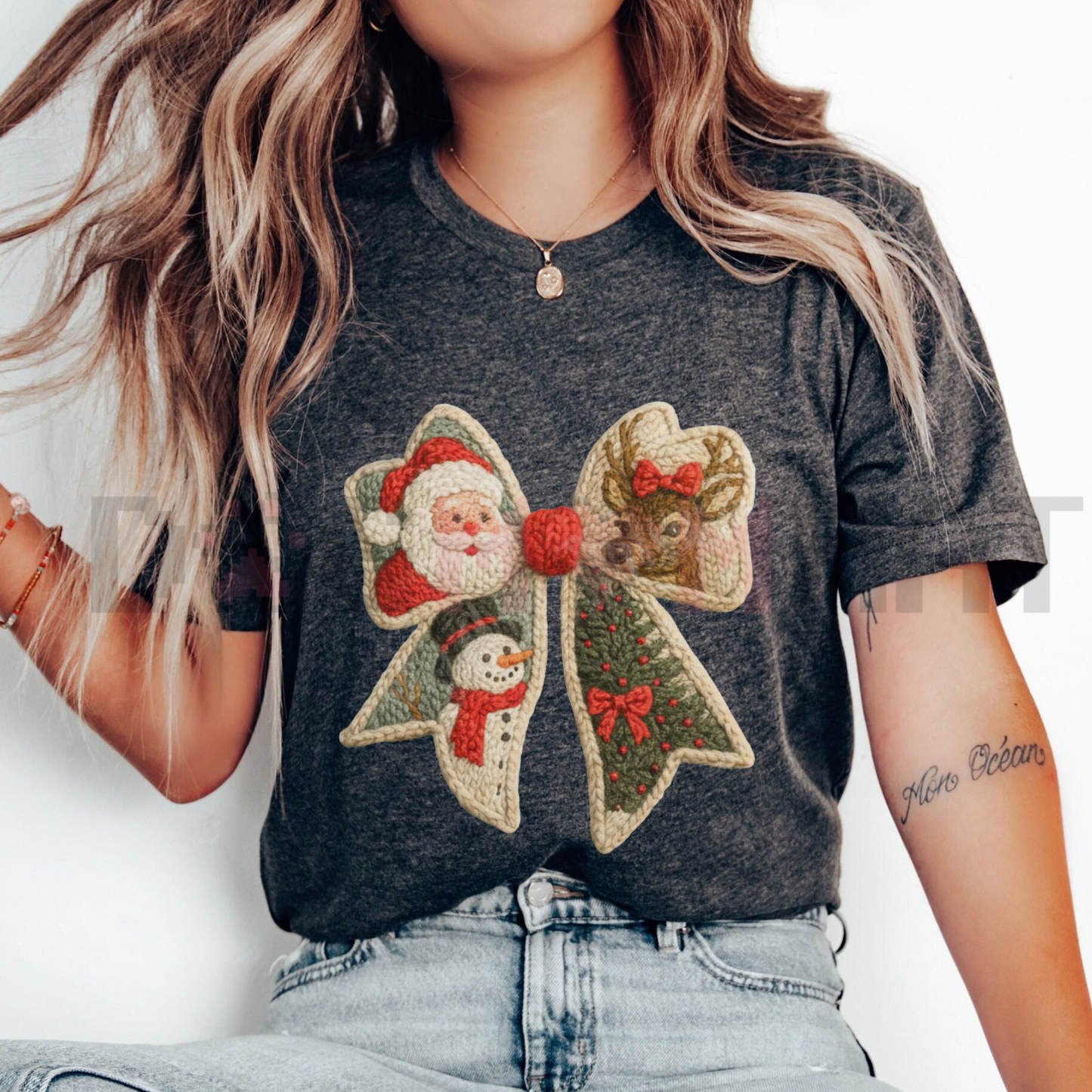 'Cozy Knit Bows' T-Shirt