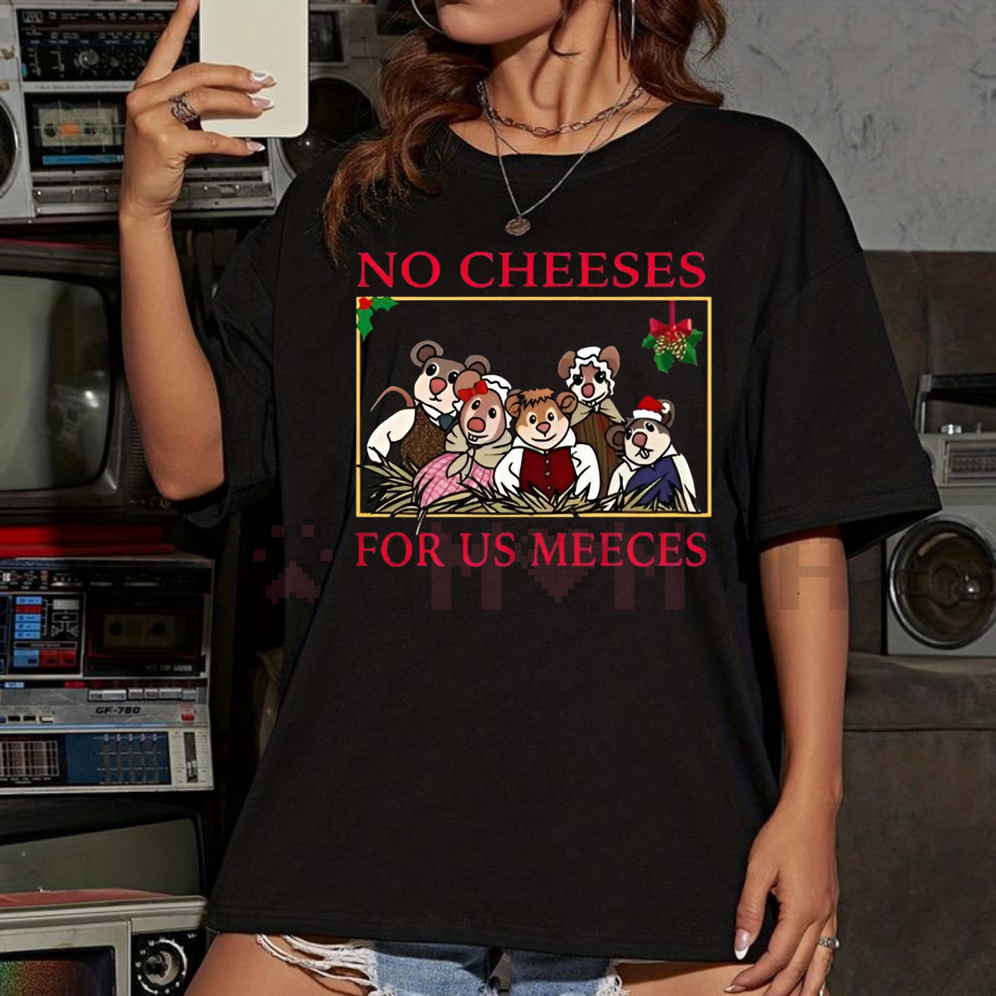 "No Cheeses For Us Meeces" Christmas Shirt – Carol & Party Inspired Design, Funny Holiday Mouse Tee