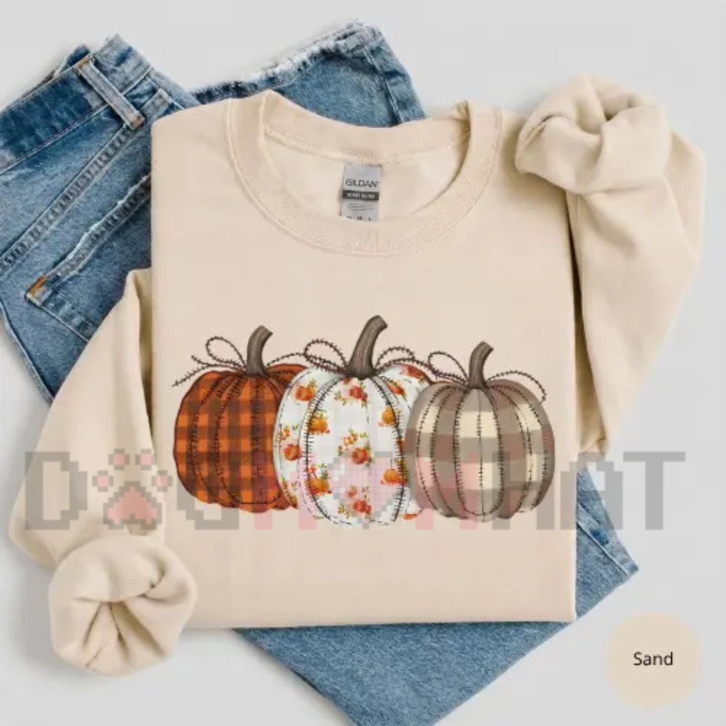 Bohemian Harvest Floral Pumpkin Top - Cute Autumn Patch Gildan Cozy Sweatshirt & Cotton T-Shirt