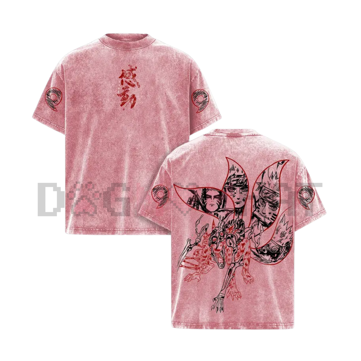 Naruto Kurama Sharingan T-Shirt – Vintage Oversized Anime Streetwear Tee