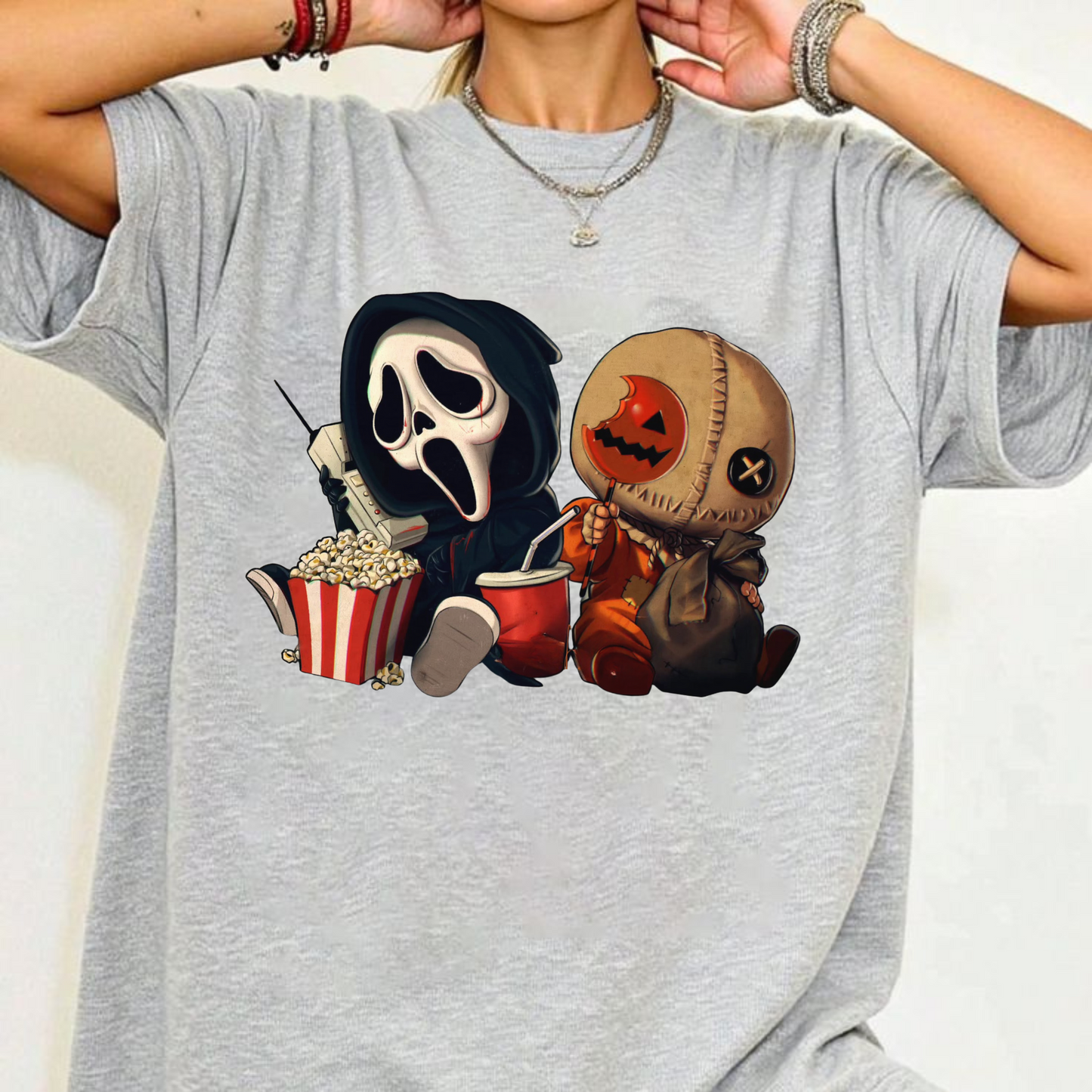 Mini Halloween Popcorn T-Shirt – Spooky Season Movie Tee