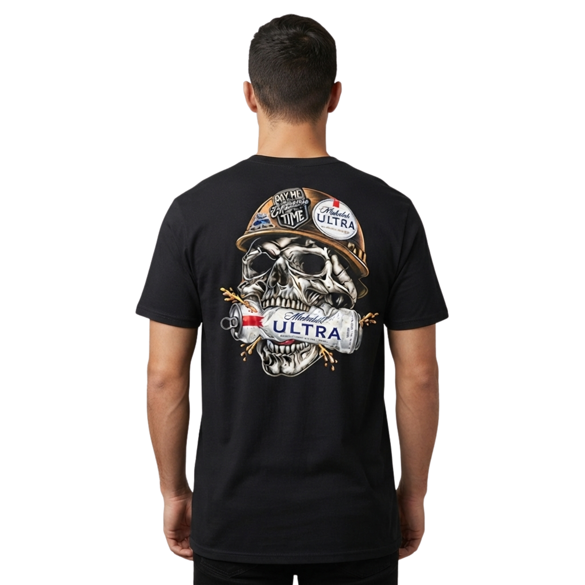 High Vis Reflective Blue Collar American Tradesman Graphic T-Shirt