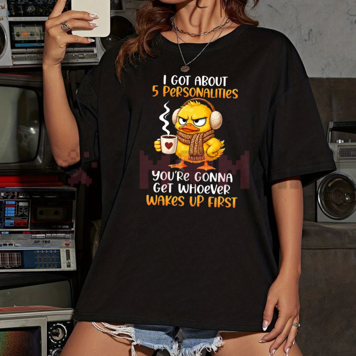 5 Personalities Morning Mood Graphic T-Shirt