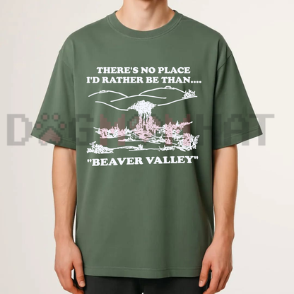 Vintage Valley Nostalgia Graphic Tee - Funny Beaver Valley Humor Pure Cotton Unisex T-Shirt