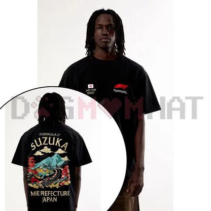 Formula 1 Suzuka Japan Touge Graphic Tee - Vintage F1 Racing Graphic Cotton Unisex Streetwear T-Shirt