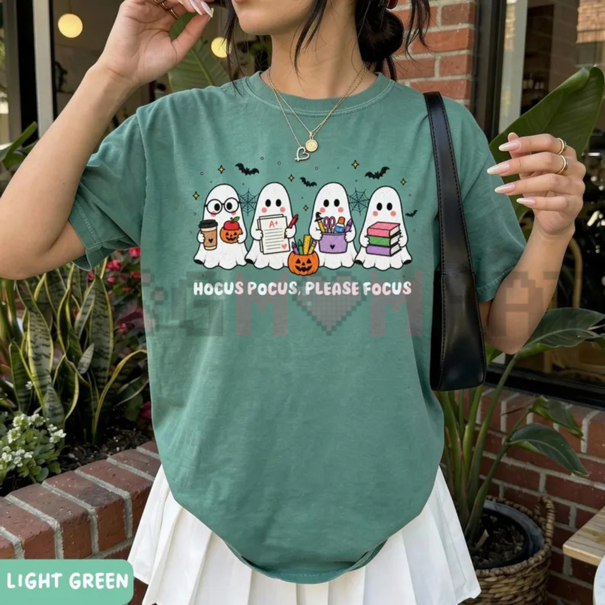 Funny Teacher Ghost Halloween Graphic T-Shirt