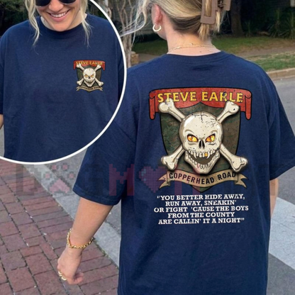 Steve Earle Copperhead Road Vintage Skull Graphic T-Shirt