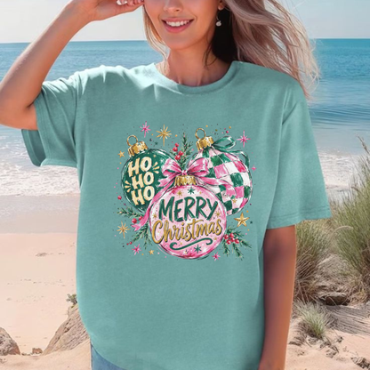 Festive Friction Tee – Trendy Christmas Ornament Holiday Graphic T-Shirt