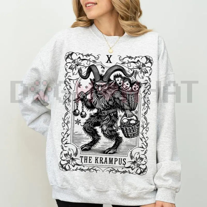 Krampus Tarot Card Goth Christmas Sweatshirt