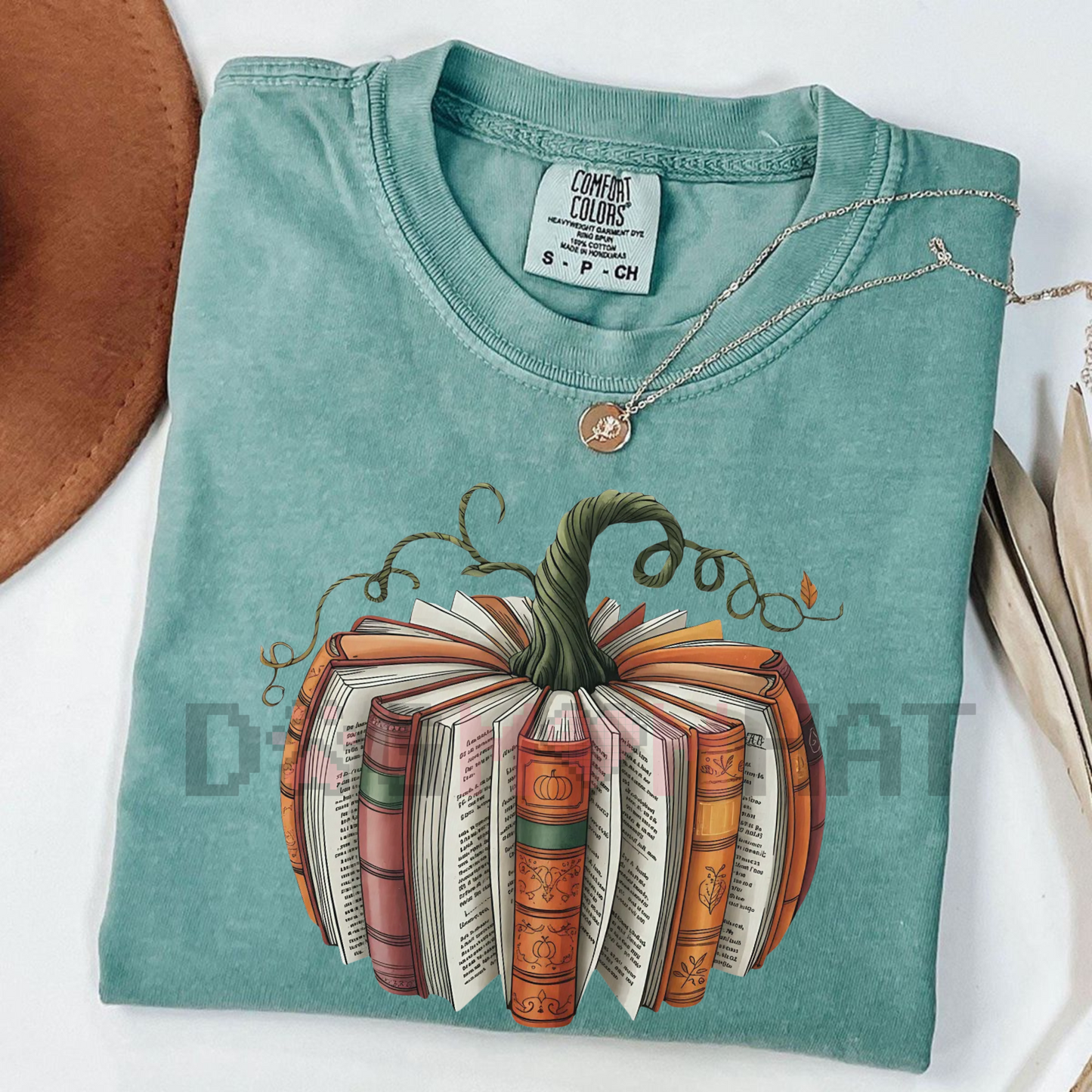 Fall Pumpkin Made With Books – Ready To Press Transfer, Halloween T-Shirt Design
