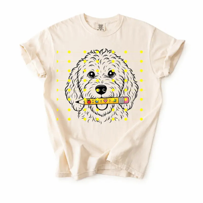 Garment-Dyed Dog Mom Educator Tee - Comfort Colors 50+ Breeds Back To School Shirt