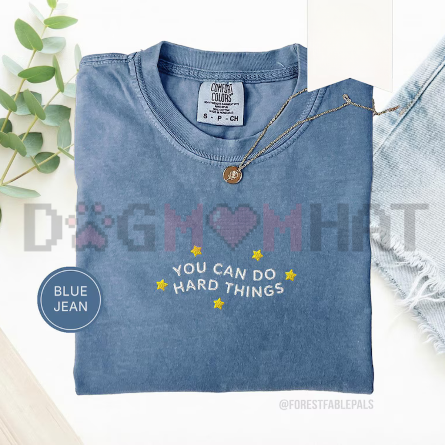 Embroidered Comfort Colors You Can Do Hard Things T-Shirt - Positive Teacher & Counselor Gift